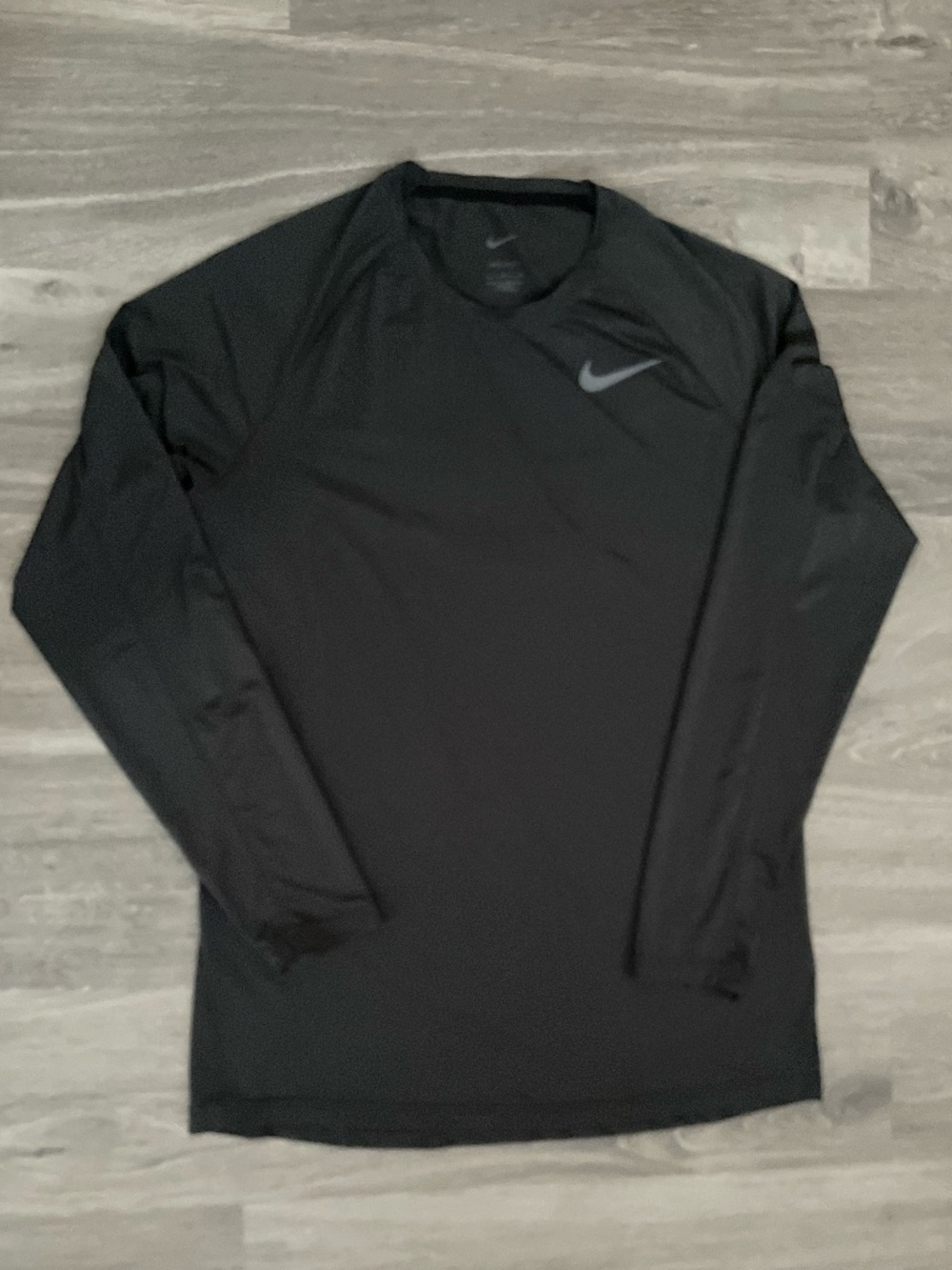 Nike Men Dri-FIT Long Sleeve Athletic Base Layer Performance Top Black- Sz Large